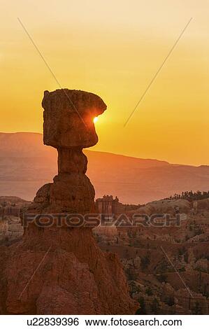 Stock Photograph - View of Thor's Hammer at sunset. Fotosearch