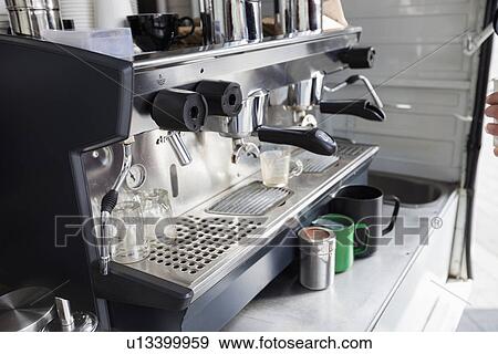 Stock Photo - Close-up of coffee machine. Fotosearch