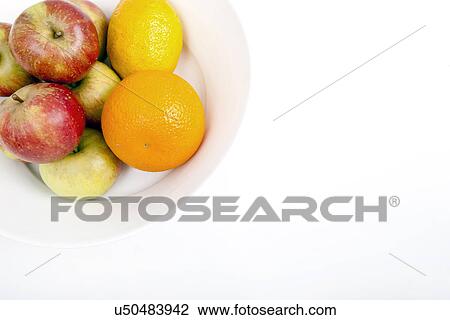 Fresh apples with orange and lemon in plate against white background View Large Photo Image Stock Image - Fresh apples with orange and lemon in plate against white background. Fotosearch