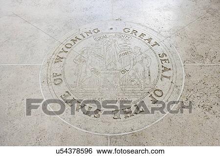 Stock Photograph - Great Seal of the State of Wyoming in Fort Bonifacio, Manila, Philippines. Fotosearch