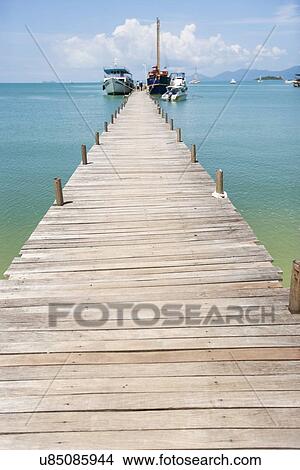 Picture - Na Pra Lan Pier on Koh Samui island, Thailand. Fotosearch