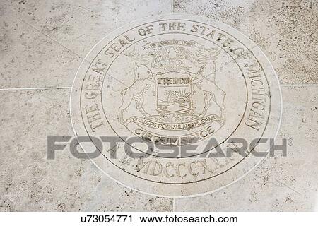 Stock Image - Seal of Michigan in Fort Bonifacio, Manila, Philippines. Fotosearch