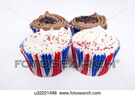 Various Union Jack cupcakes against white background View Large Photo Image Stock Photo - Various Union Jack cupcakes against white background. Fotosearch