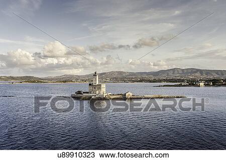 Stock Image - Church on small island, Olbia, Sardinia, Italy. Fotosearch