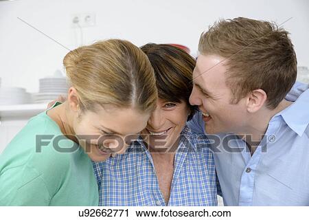 Close up portrait of youthful grandmother with adult grandchildren View Large Photo Image Stock Image - Close up portrait of youthful grandmother with adult grandchildren. Fotosearch