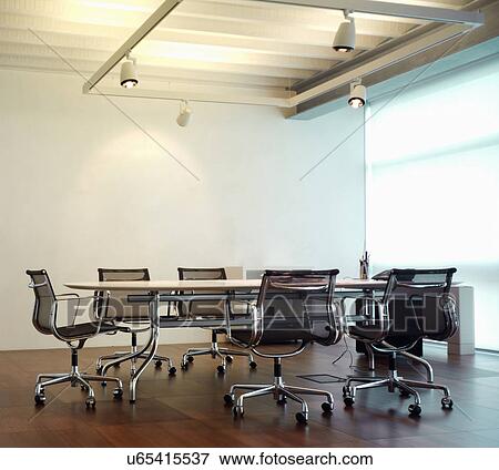 Conference table and chairs View Large Photo Image Stock Photo - Conference table and chairs. Fotosearch