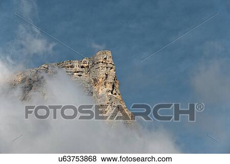 Detail of Mount Aiguille in cloud, Provence, France View Large Photo Image Stock Photo - Detail of Mount Aiguille in cloud, Provence, France. Fotosearch