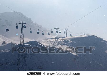 Gondola skilift in Davos, Switzerland View Large Photo Image Picture - Gondola skilift in Davos, Switzerland. Fotosearch