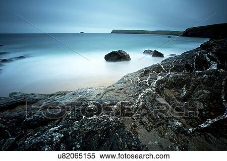 Stock Photography - Greenaway Beach, North Cornwall. Fotosearch