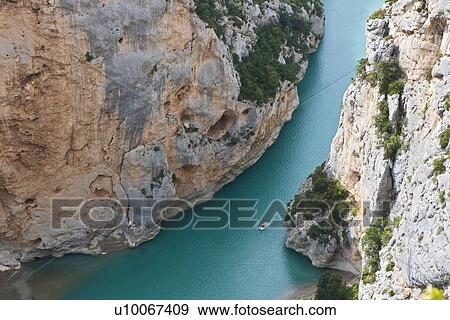 High angle view, Canyon du Verdon, Provence, France View Large Photo Image Stock Photo - High angle view, Canyon du Verdon, Provence, France. Fotosearch