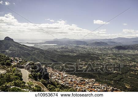 High angle view of Baunei, Sardinia, Italy View Large Photo Image Picture - High angle view of Baunei, Sardinia, Italy. Fotosearch