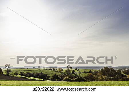 Idyllic agricultural landscape in autumn View Large Photo Image Stock Image - Idyllic agricultural landscape in autumn. Fotosearch