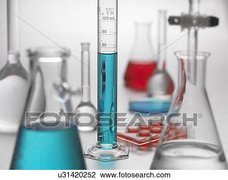 Stock Image - Laboratory glassware. Fotosearch