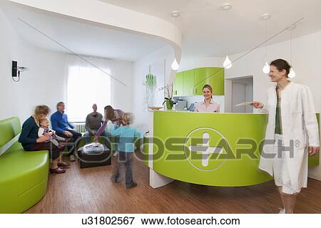 Medical Waiting Room And Reception Desk Stock Photo U31802567