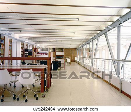 Modern library interior View Large Photo Image Picture - Modern library interior. Fotosearch