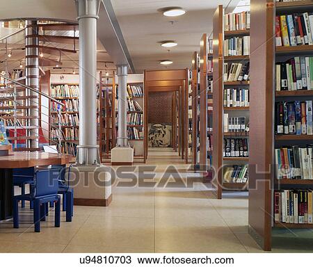 Modern library interior View Large Photo Image Stock Image - Modern library interior. Fotosearch