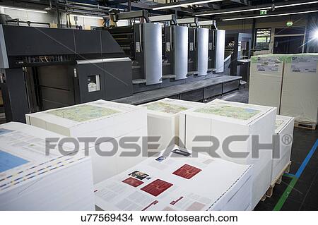 Pallets of finished printed products in paper printing warehouse View Large Photo Image Picture - Pallets of finished printed products in paper printing warehouse. Fotosearch