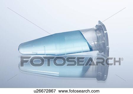 Stock Photo - Plastic 1. 5-mL microcentrifuge tube with a colored liquid. Fotosearch