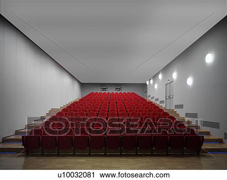 Red chairs in empty auditorium View Large Photo Image Stock Image - Red chairs in empty auditorium. Fotosearch