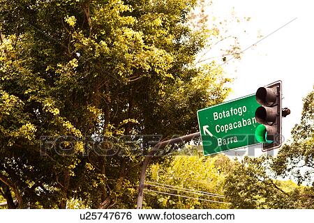 Stock Photograph - Road sign in Rio de Janeiro, Brazil. Fotosearch