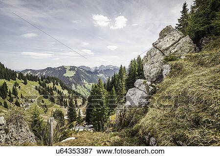 Stock Photo - Rocks on Mt Wallberg, Bavaria, Germany. Fotosearch
