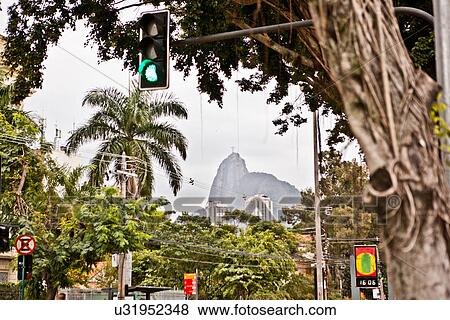 Stock Photo - View towards Corcovado, Rio, Brazil. Fotosearch