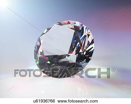 Stock Photograph - Diamond refracting light. Fotosearch