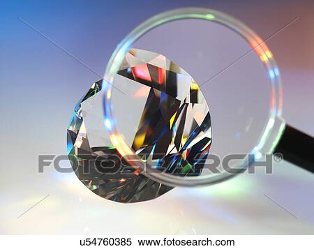 Stock Photography - Diamond refracting light. Fotosearch