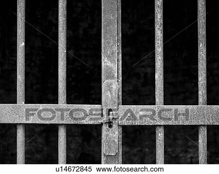 Stock Photography - Locked metal grill. Fotosearch