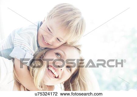 Stock Image - Mother and son. Fotosearch