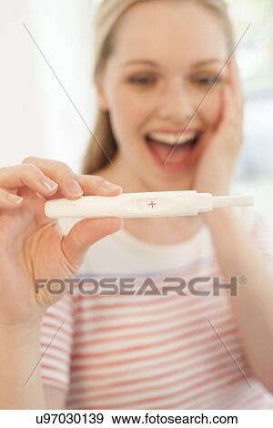 Positive pregnancy test View Large Photo Image Stock Photo - Positive pregnancy test. Fotosearch
