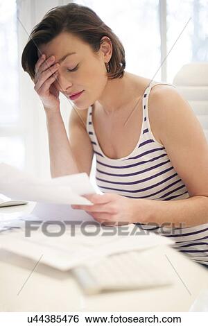 Stressed woman View Large Photo Image Stock Photograph - Stressed woman. Fotosearch