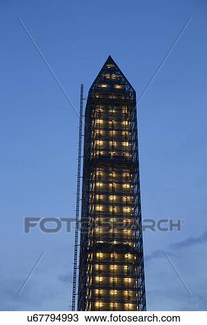 Washington Memorial with Scaffolding at sunset, Washington D. C. View Large Photo Image Stock Image - Washington Memorial with Scaffolding at sunset, Washington D. C.. Fotosearch