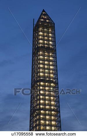 Washington Memorial with Scaffolding at sunset, Washington D. C. View Large Photo Image Stock Photo - Washington Memorial with Scaffolding at sunset, Washington D. C.. Fotosearch