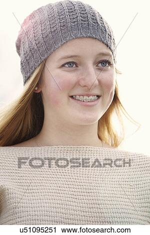 Close up outdoor portrait of a teenage girl View Large Photo Image Stock Image - Close up outdoor portrait of a teenage girl. Fotosearch