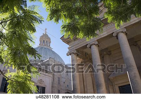 Dome of Carmelite Church, Valletta, Malta View Large Photo Image Stock Photo - Dome of Carmelite Church, Valletta, Malta. Fotosearch