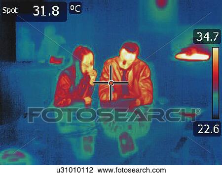 Infrared heat image of office workers in meeting View Large Photo Image Stock Image - Infrared heat image of office workers in meeting. Fotosearch