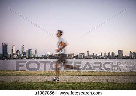Mature male running along waterfront, Perth, Australia View Large Photo Image Stock Image - Mature male running along waterfront, Perth, Australia. Fotosearch