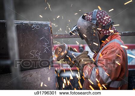Metal grinding in repair works in surface coal mine View Large Photo Image Stock Image - Metal grinding in repair works in surface coal mine. Fotosearch