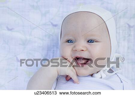 Portrait of baby girl smiling View Large Photo Image Stock Image - Portrait of baby girl smiling. Fotosearch