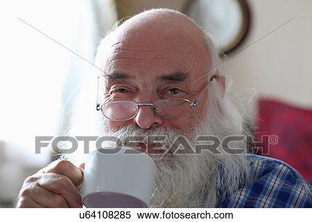 Senior man drinking tea View Large Photo Image Stock Photography - Senior man drinking tea. Fotosearch