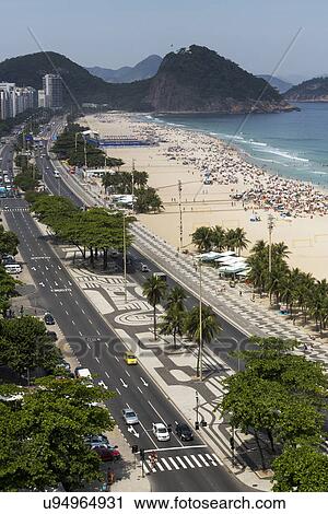 View of Copacabana beach, Rio De Janeiro, Brazil View Large Photo Image Stock Image - View of Copacabana beach, Rio De Janeiro, Brazil. Fotosearch