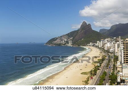 View of Ipanema beach, Rio De Janeiro, Brazil View Large Photo Image Picture - View of Ipanema beach, Rio De Janeiro, Brazil. Fotosearch