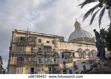 West Street and Dome of Carmelite Church, Valletta, Malta View Large Photo Image Stock Photo - West Street and Dome of Carmelite Church, Valletta, Malta. Fotosearch