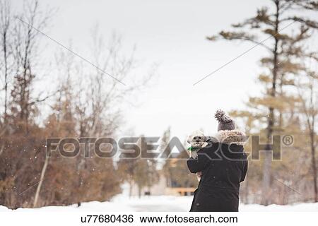 Woman with pet dog outdoors View Large Photo Image Stock Photograph - Woman with pet dog outdoors. Fotosearch