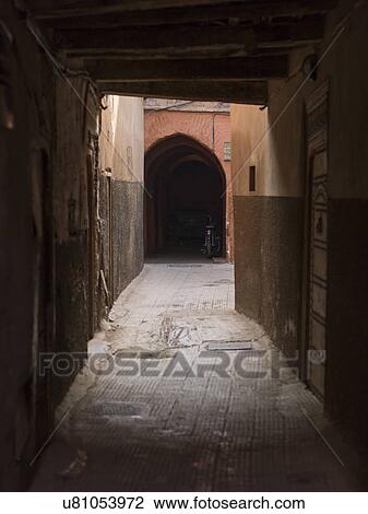 Stock Image - Alley, Rahba Kedima, Marrakesh, Morocco. Fotosearch