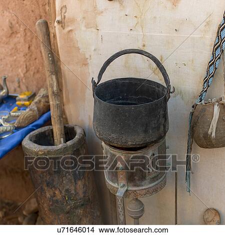 Picture - Antique shop display, Ouarzazate, Morocco. Fotosearch