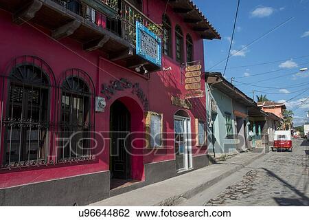 Buildings along the street, Barrio El Centro, Copan, Copan Ruinas, Honduras View Large Photo Image Stock Image - Buildings along the street, Barrio El Centro, Copan, Copan Ruinas, Honduras. Fotosearch