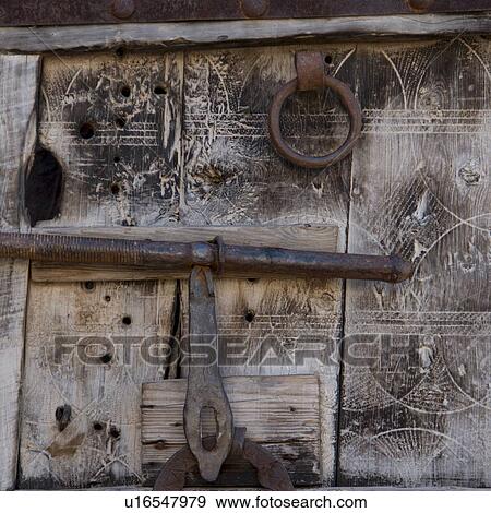 Close-up of an old door, Morocco View Large Photo Image Stock Photo - Close-up of an old door, Morocco. Fotosearch