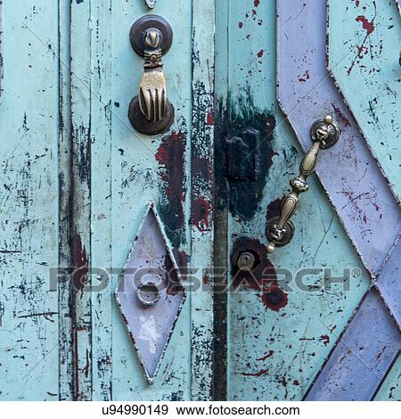 Close-up of old doorway, Medina, Marrakesh, Morocco View Large Photo Image Stock Photo - Close-up of old doorway, Medina, Marrakesh, Morocco. Fotosearch